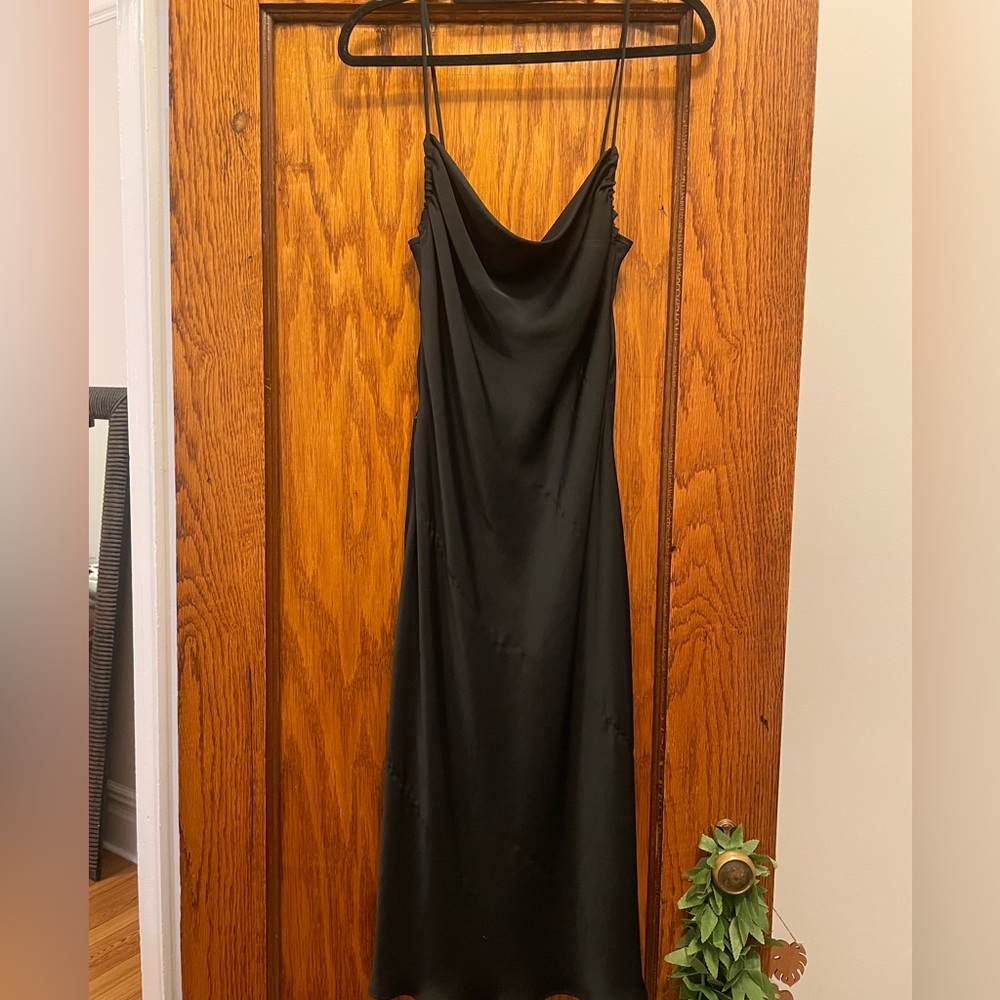 Black satin dress